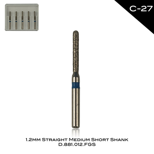 1.2mm Straight Medium Short Shank C-27 - Incidental