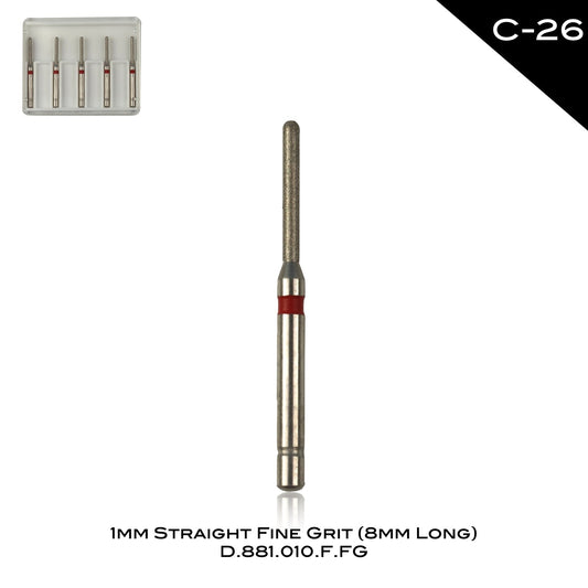 1mm Straight Fine Grit (8mm Long) C-26 - Incidental