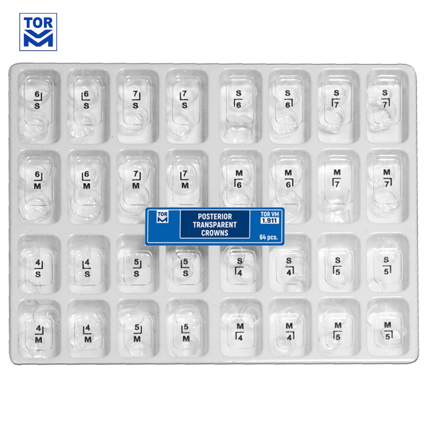 Posterior Transparent Crowns (64 pcs) - Incidental